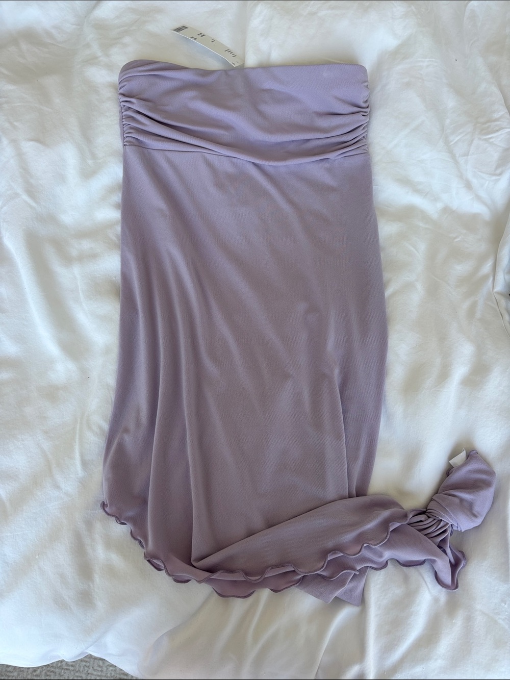 Urban Outfitters Lavender Strapless Midi Skirt with Side Tie